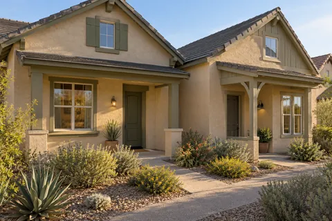 Illustrative Arizona b4 connected cottage duplex; not a specific community or available property. Not a depiction of Ascent at The Phoenician or an available home.