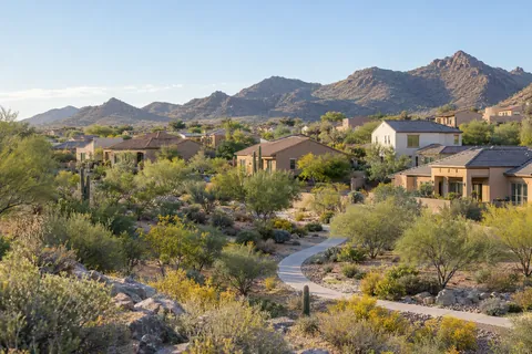 Illustrative Arizona b4 elevated valley neighborhood; not a specific community or available property. Not a depiction of Hayden Estates or an available home.