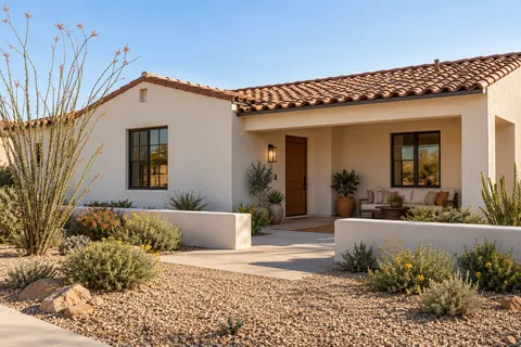 Illustrative Arizona b4 spanish open patio entry; not a specific community or available property. Not a depiction of Escena at Blossom Rock or an available home.
