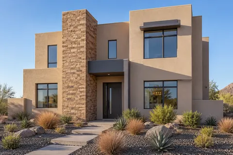 Illustrative Arizona sandstone corner family; not a specific community or available property. Not a depiction of Legacy Place or an available home.