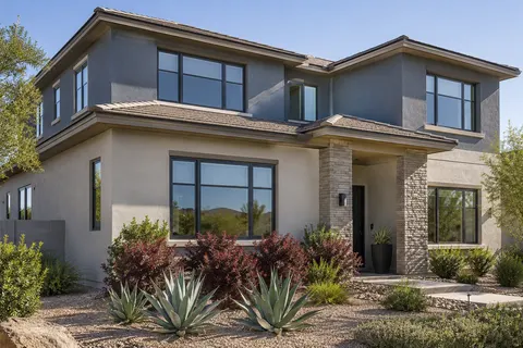 Illustrative Arizona slate contemporary two story; not a specific community or available property. Not a depiction of Trilogy Ridgecrest or an available home.