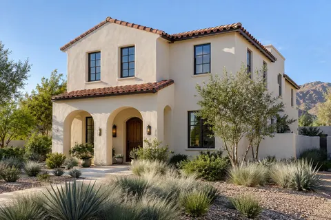 Illustrative Arizona spanish twin arch family; not a specific community or available property. Not a depiction of Aloravita or an available home.