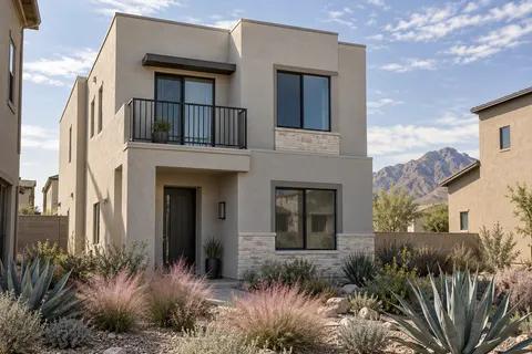 Illustrative Arizona compact two story balcony; not a specific community or available property. Not a depiction of Wildera or an available home.