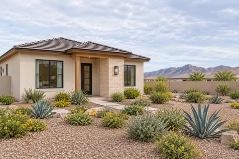 Illustrative Arizona single story hip roof valley view; not a specific community or available property. Not a depiction of Blossom Rock Reserve Series or an available home.