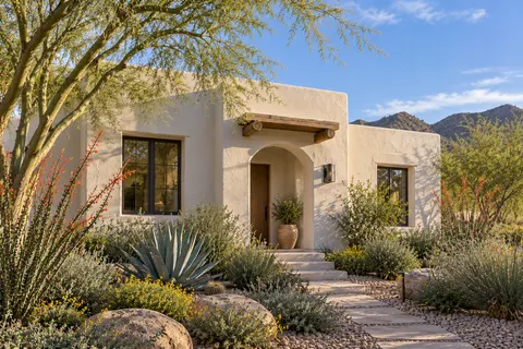 Illustrative Arizona arizona territorial home; not a specific community or available property. Not a depiction of The Villas at Mystic or an available home.