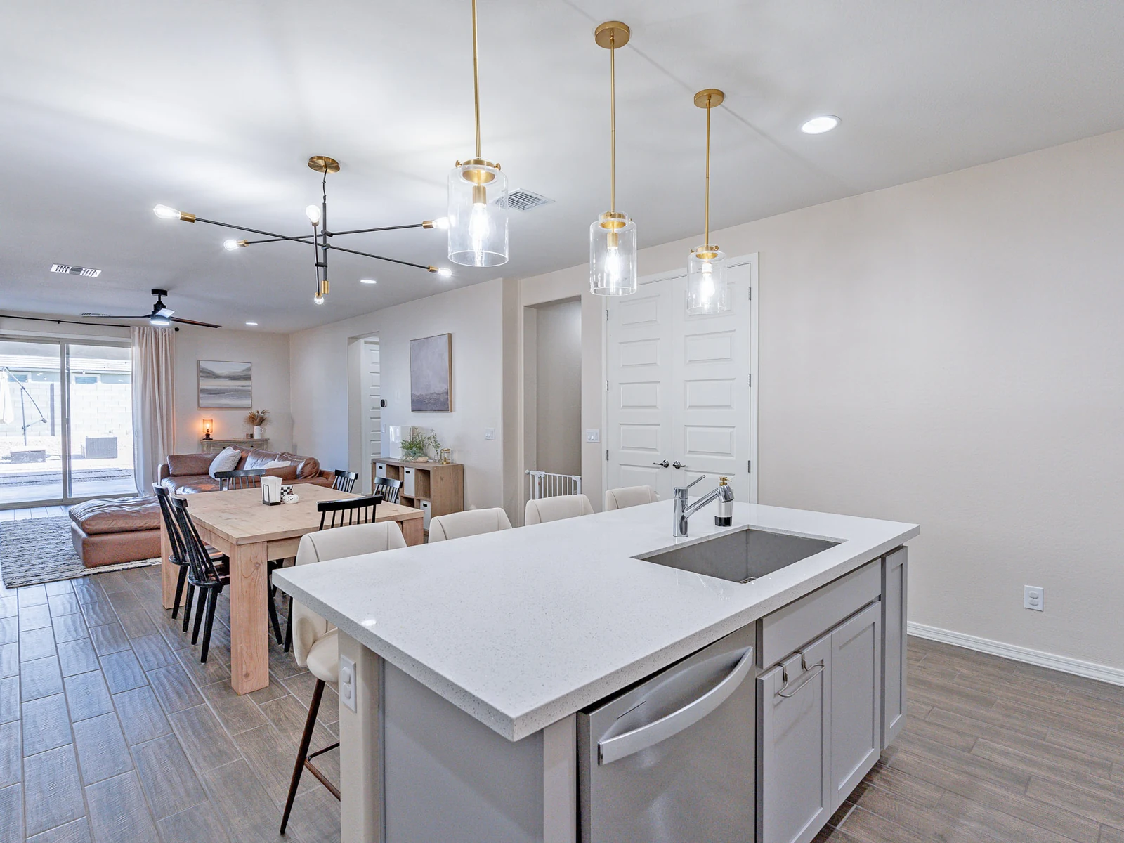 Kitchen and open living area in a Buckeye Arizona home
